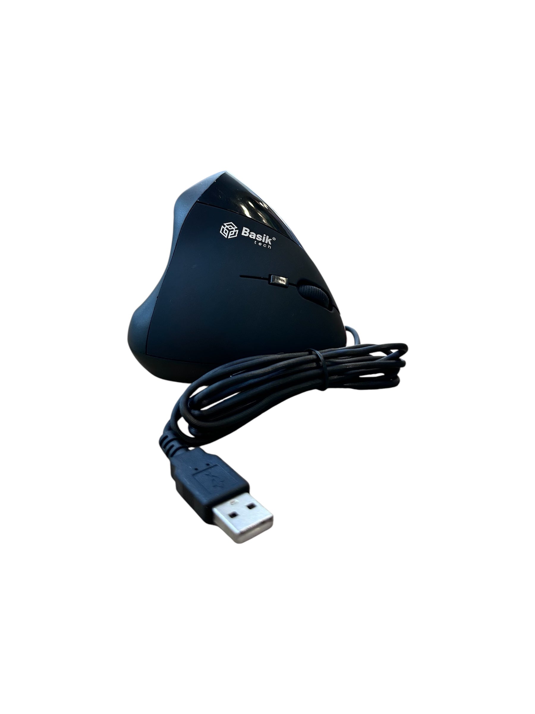 Mouse Vertical Ergonómico Basik Tech Alámbrico Negro