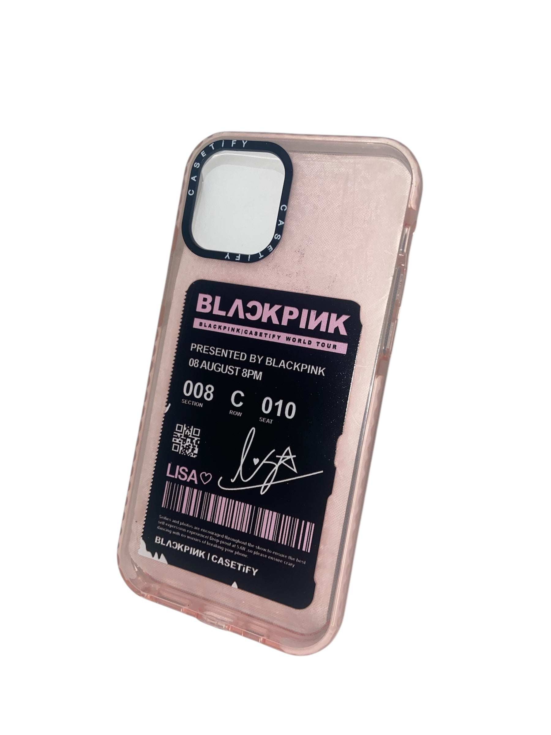 Case IPhone 12 Black Pink Rosa